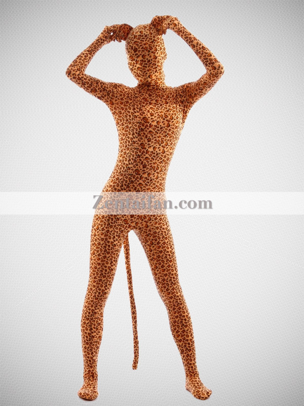 Leopard Pattern Zentai Suit With Ears and tail