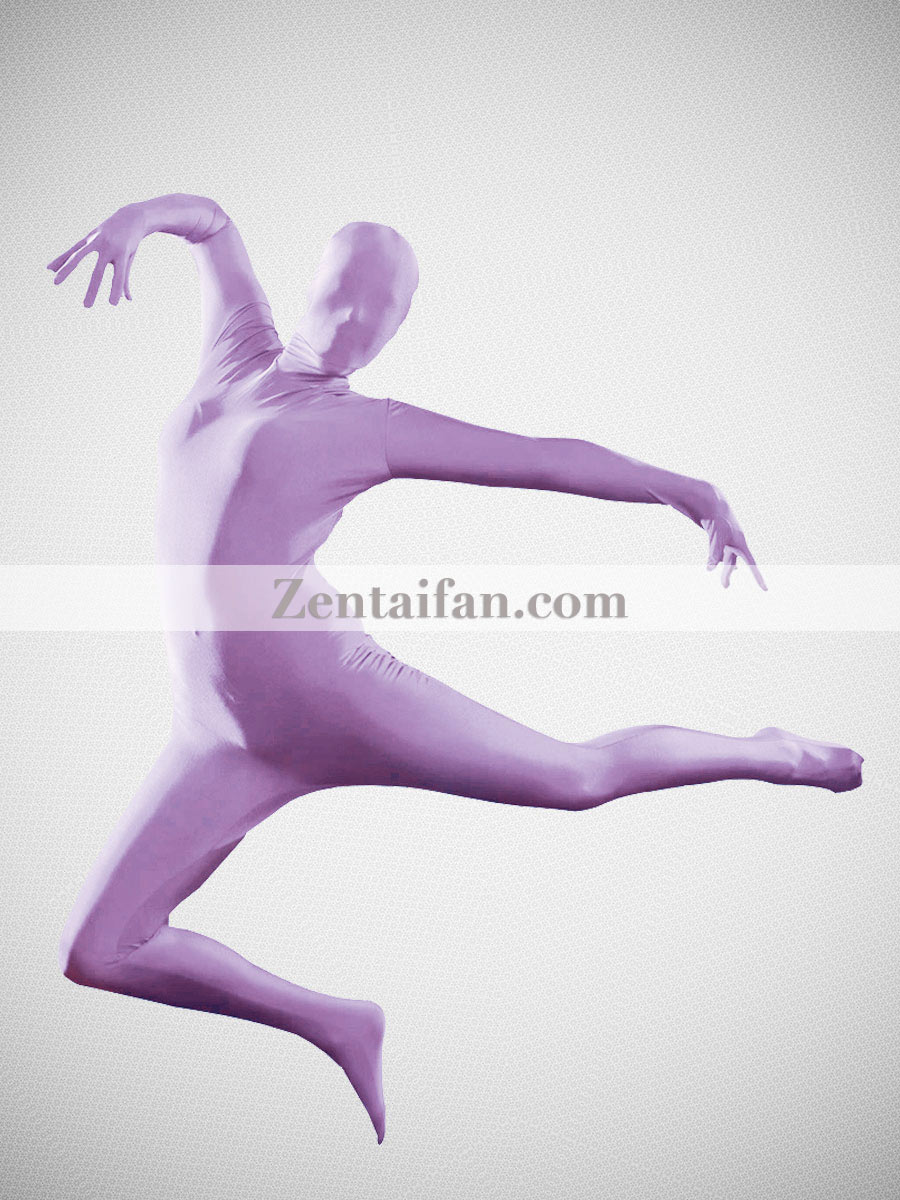 Light Purple Violet Full Body Zentai Suit - Click Image to Close