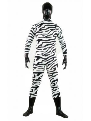 Lycra Spandex Black and White Unisex Zentai Suit