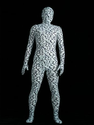 Lycra Spandex Broken Porcelain Crack Pattern Zentai Suit