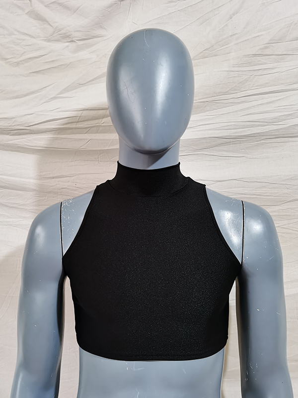 Male Sexy Black Spandex Zentai Vest