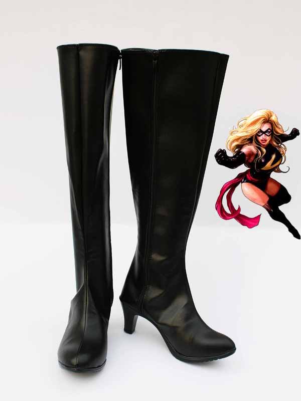 Marvel Comics Ms. Marvel Black Superhero Cosplay Boots