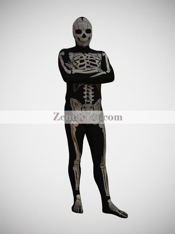 New Style Skeleton Lycra Spandex Zentai Suit