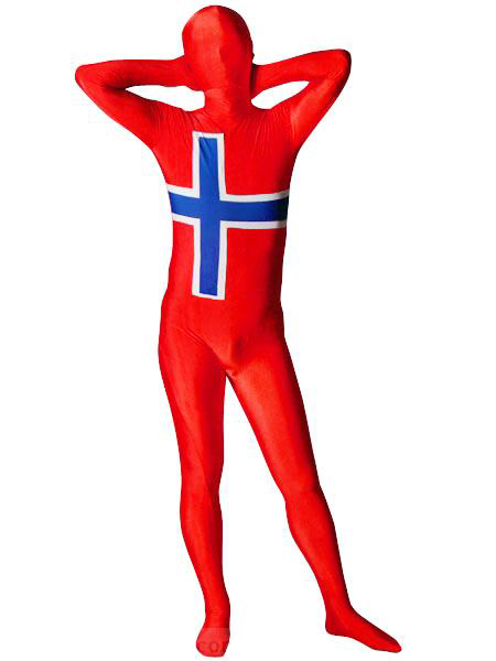Pattern Of Norwegian Flag Unisex Lycra Zentai Suit