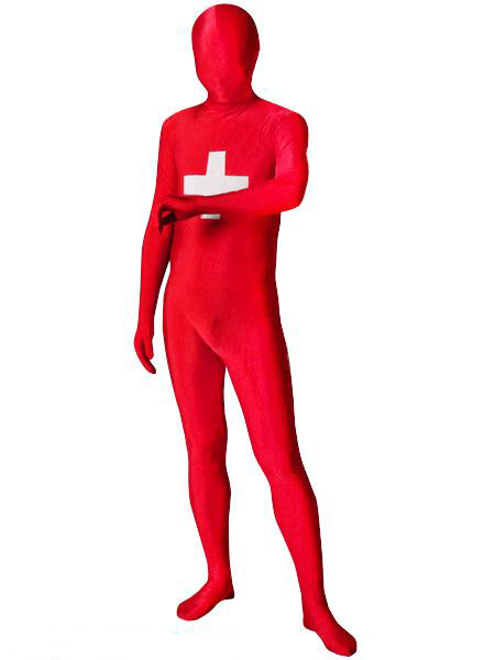 Pattern Of Switzerland Flag Unisex Lycra Zentai Suit - Click Image to Close