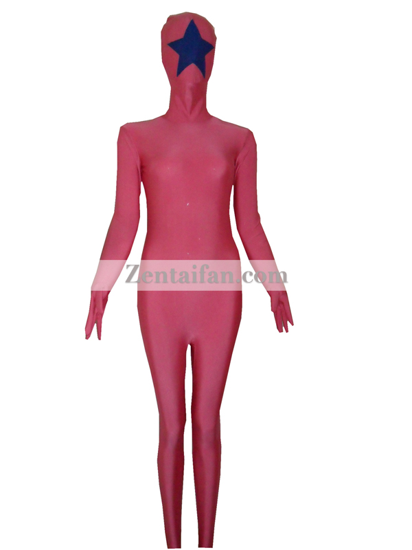 Pink & Blue Star Spandex SuperHero Zentai Suit