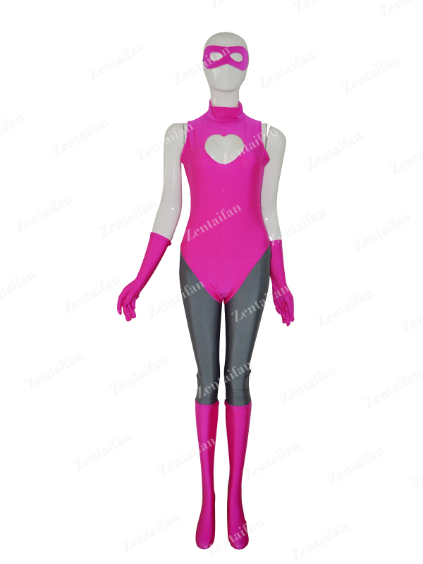 Pink & Grey Female Spandex Custom Suit