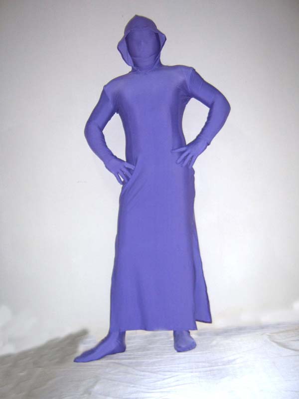 Purple Unicolor Lycra Spandex Zentai Dress - Click Image to Close