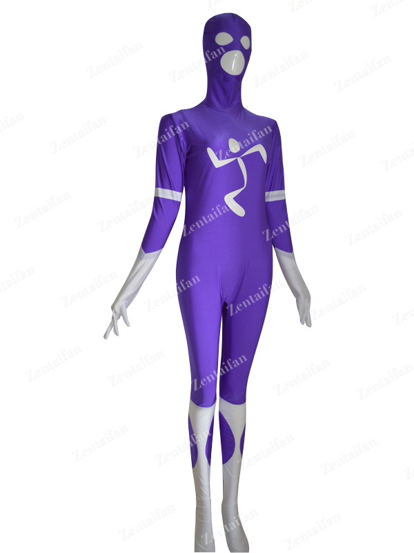 Purple & White Spandex Custom Suit
