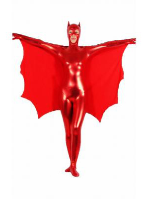 Red Bat Shiny Metallic Unisex Batwoman Zentai Suit