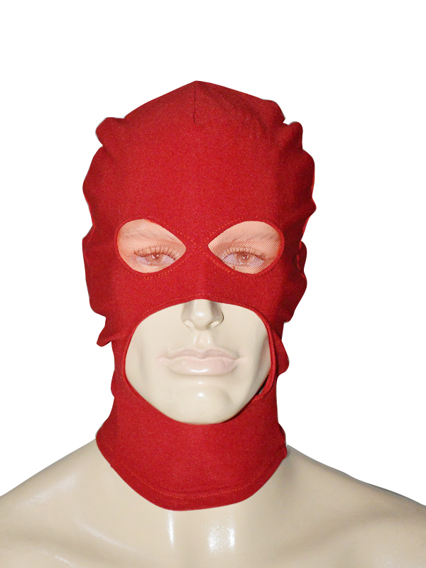 Red Lycra Zentai Hood Open Mouth