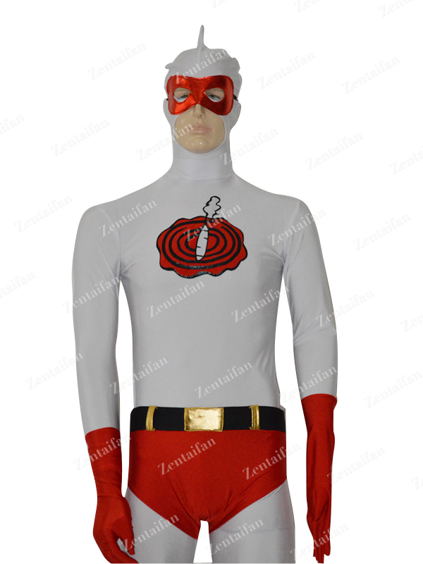 Red & White Spandex Custom Superhero Costume