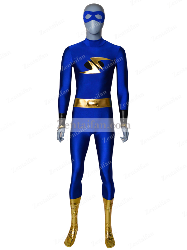 Royal Blue & Gold Custom Spandex Suit