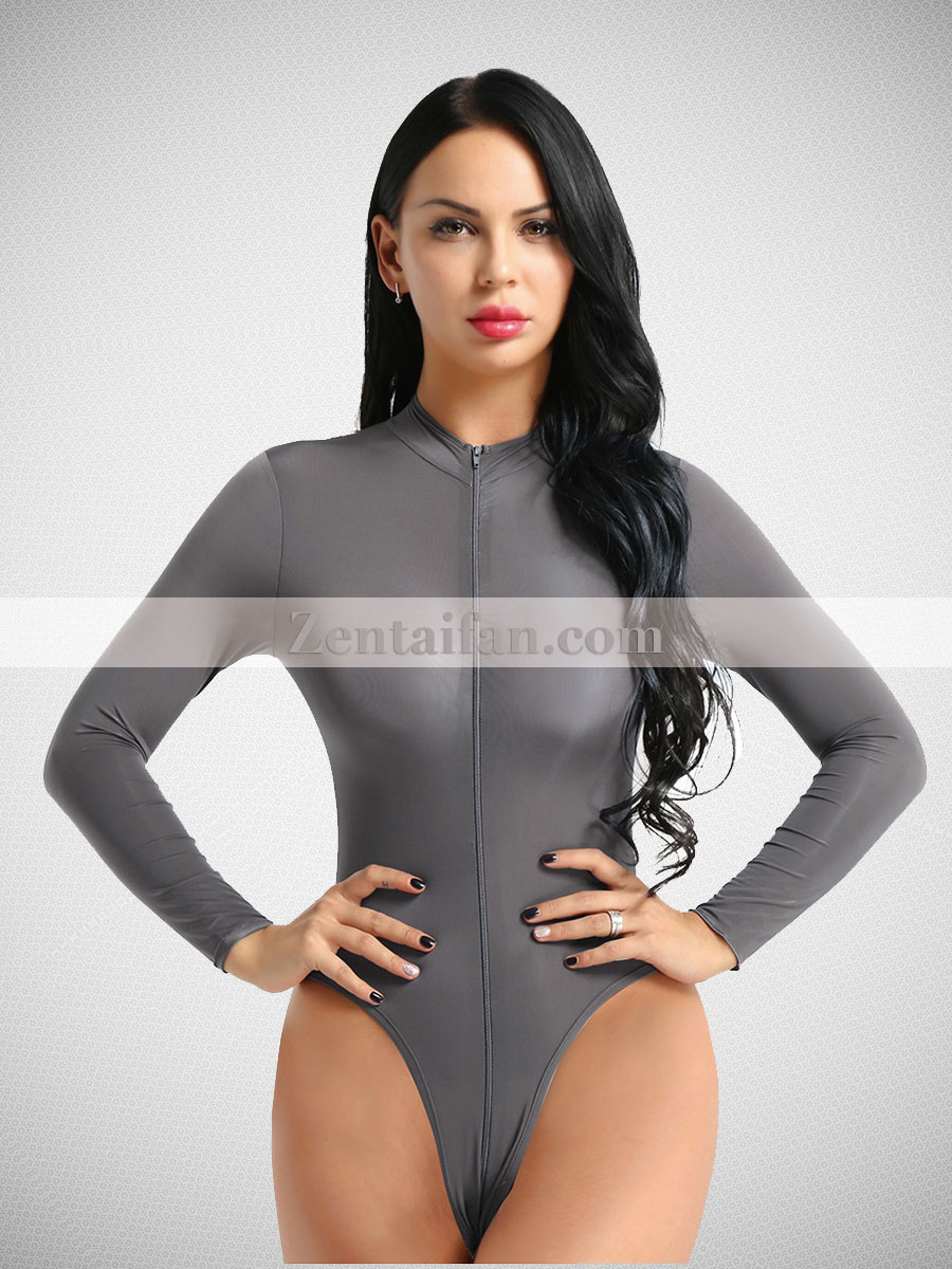 Sexy Woman One Piece Spandex Thongs Leotard Bodysuit
