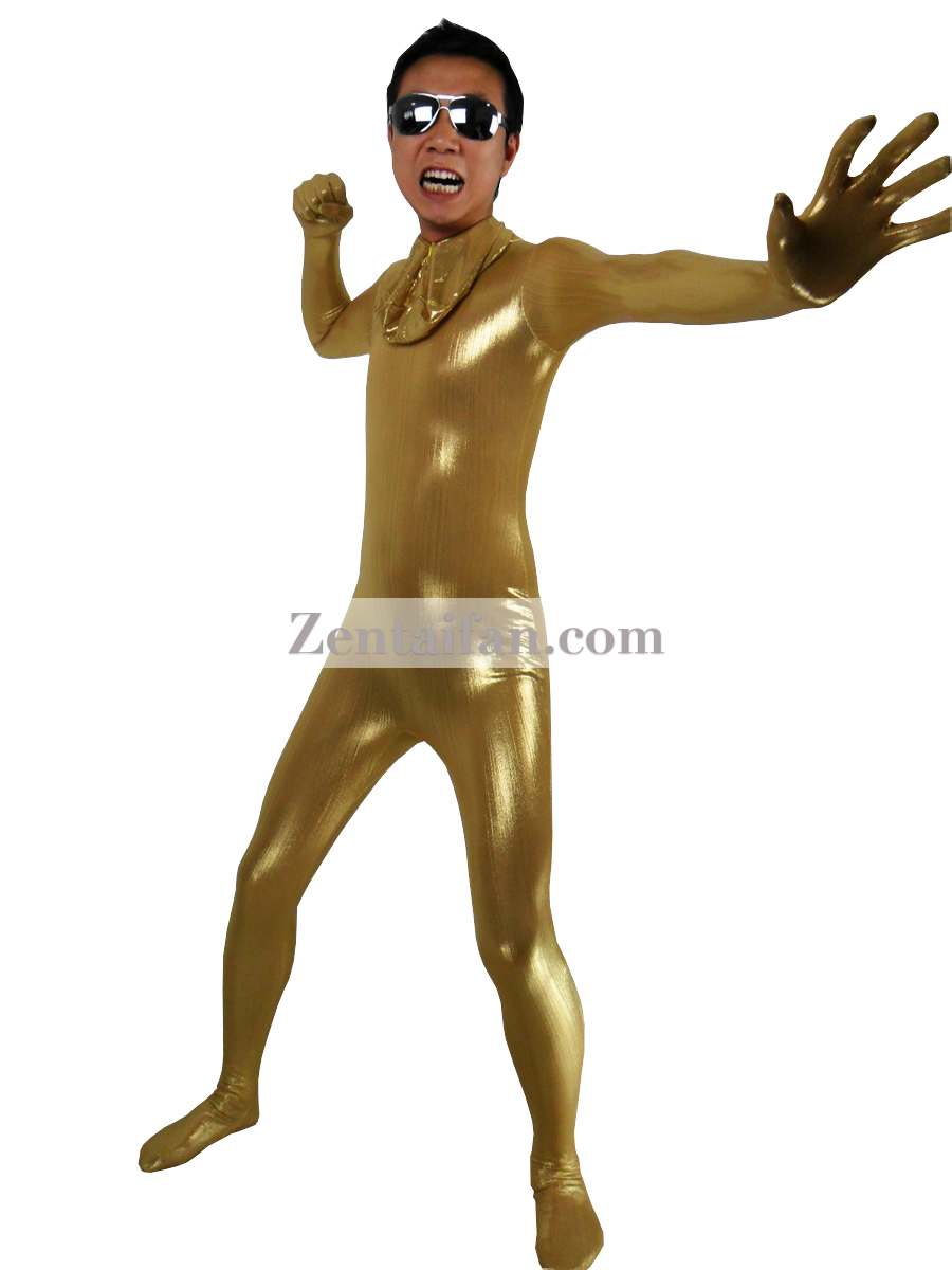 Shiny Gold Fullbody New Fabric Zentai Suit