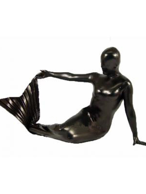 Shiny Metallic Unisex Mermaid Black Zentai Suit