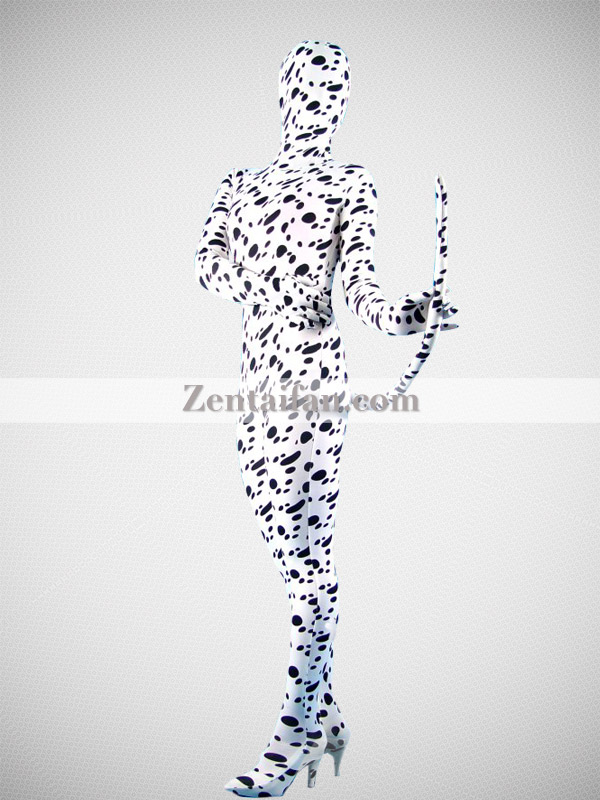 Spotty Dog Lycra Spandex Tailed Zentai - Click Image to Close