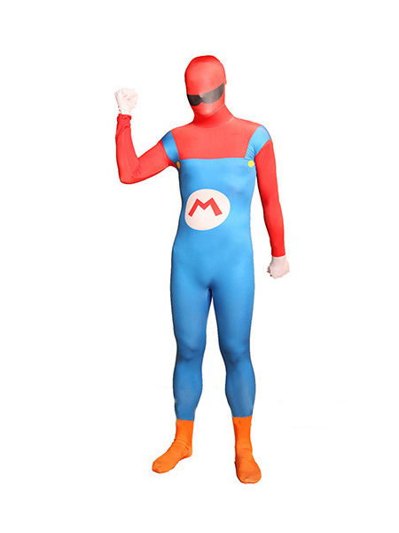 Super Mario Spandex Overalls Fullbody Zentai Suit