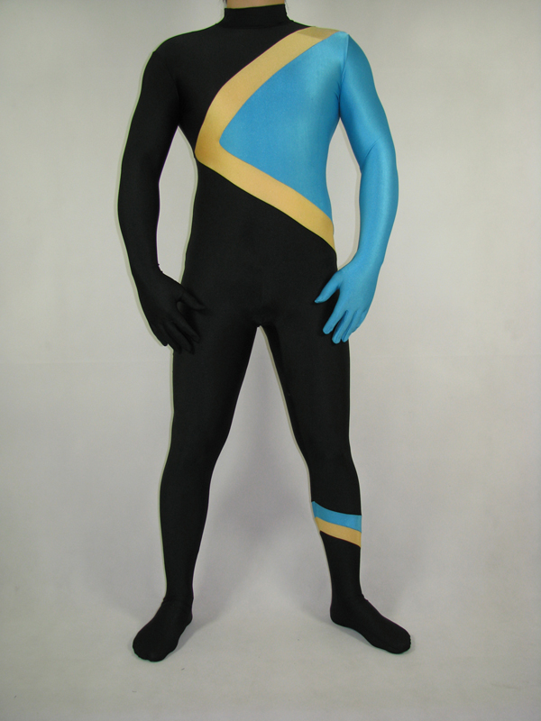 Superhero Series Black And Blue Spandex Zentai Suit
