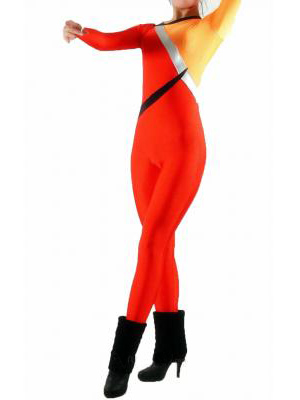 Unisex Red with Yellow Lycra Spandex Zentai Suit