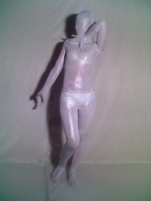 Unisex White Fullbody Translucent Silk Zentai Catsuit