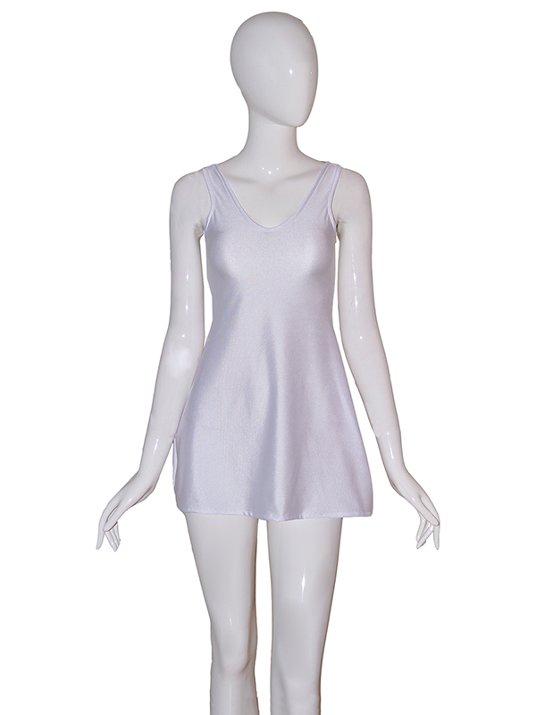 White Sexy Spandex Zentai Dress