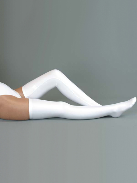 White lycra spandex Stockings - Click Image to Close