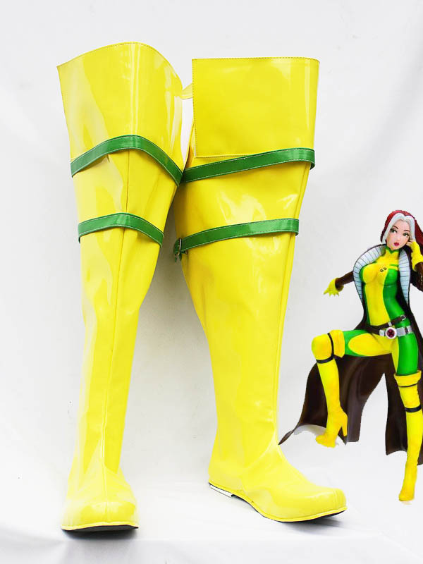 Yellow & Green X-men Rogue Cosplay Boots