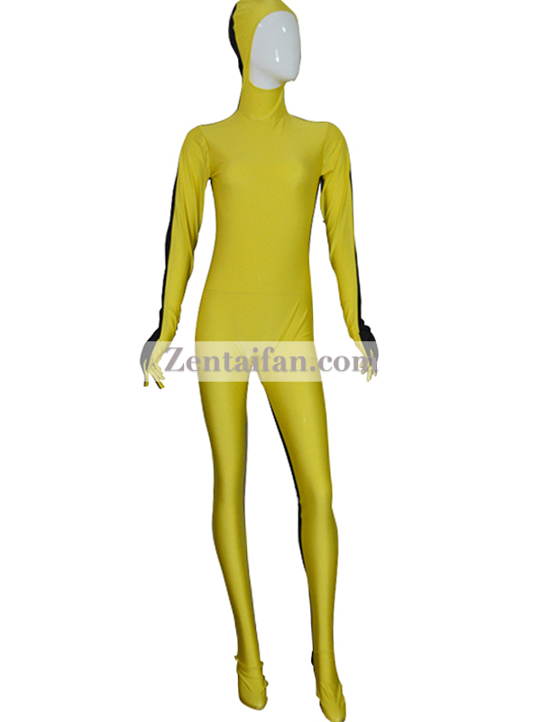 Yellow and Black Tight Lycra Spandex Zentai Suits