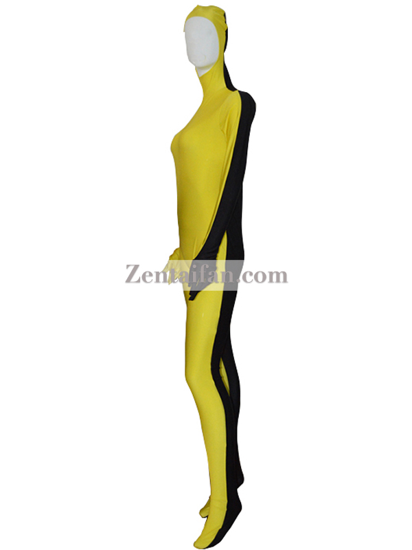 Yellow and Black Tight Lycra Spandex Zentai Suits